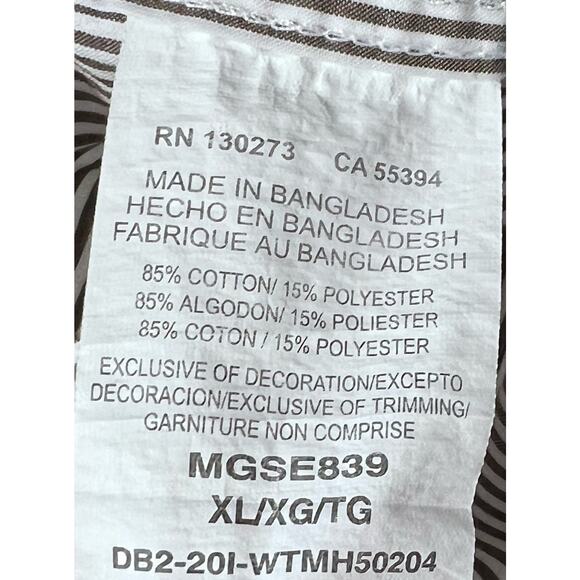 Wrangler George Strait Collection Taupe Stripe Button Down Long Sleeve Shirt XL - Picture 7 of 7